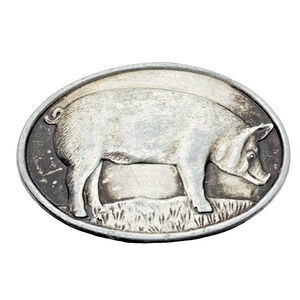 PIG BOAR BELT BUCKLE WAYNE FEEDS LIMITED EDITION ALLIED MILLS ANIMAL HEALTH AID